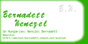 bernadett wenczel business card